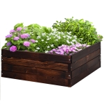Outsunny Wooden Garden Bed Vegetable Flower Square Planter Outdoor Gardening