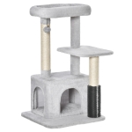 Arbre à chat griffoir massant niche plateformes jeu boule gris