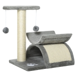 PawHut Katzenbaum Spielbaum Katzenkratzbaum Kratzbaum Katzen mit Ball Hellgrau L40 x B30 x H43 cm