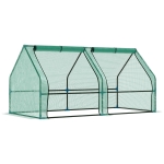 Outsunny Estufa para Jardim Terraço Viveiro para Jardim para Plantas com 2 Portas 180x90x90 cm Cor Verde Tubo de aço PE com janela