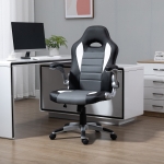 HomCom scaun pentru birou, reglabil, rotativ, cu roti, negru