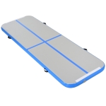 HOMCOM Airtrack tapis de gymnastique gonflable tapis de tumbling entraînement avec pompe à air électrique dim. 300L x 100l x 10H cm tissu stratifié PVC bleu