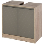 Homcom Armadietto Sottolavabo in MDF con Ritaglio per Lavandino con 2 Ante e 2 Mensole Regolabili, 60 x 30 x 60 cm