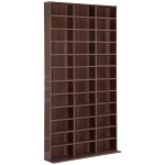 HOMCOM Étagère Rangement CD/DVD Meuble de Rangement pour 1116 CDs 33 Compartiments réglables en Hauteur 102 x 24 x 195 cm Marron