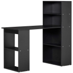 HOMCOM Bureau Informatique 120L x 55l x 120H cm bibliothèque adjacente Multi-rangements Noir