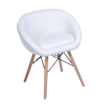 Homcom Chaise Design Scandinave en revêtement synthétique Blanc 52 x 46 x 64 cm