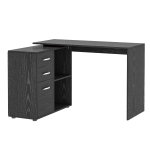 HOMCOM Eckschreibtisch Computertisch Bürotisch Winkelschreibtisch Regal L-Form 117 x 83,5 x 76 cm, I-Form 162 x 50 x 76 cm, Schwarz, MDF+Metall