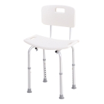 HOMCOM Silla ducha aluminio ayuda baño taburete banqueta regulable ajustable wc asiento 55 x 50,6 x 67,5-85,5cm (Lx An x Al)