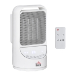 HOMCOM Heizgerät Heizlüfter 750W/1500W Keramik Elektroheizer mit 3 Stufen Warm 12-Stunden-Timer 45° Oszillation Heizer Heizung Wärme PP PBT Weiß