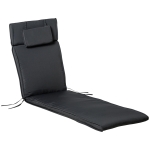 Outsunny Cojín para Tumbona de Exterior 198x53x5 cm Desenfundable y Lavable con Reposacabezas Extraíble Colchoneta Plegable de Algodón para Silla Reclinable de Jardín Gris