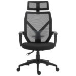Fauteuil de bureau manager grand confort dossier ergonomique à bascule têtière hauteur assise réglable nylon revêtement synthétique noir