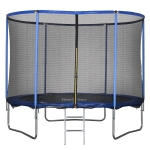 HOMCOM Tappeto Elastico per Bambini e Adulti con Rete e Bordo Imbottito Φ305x248cm - Blu/Nero