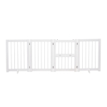 PawHut Cancelletto di Sicurezza Pieghevole per Cani e Bambini in Legno di Pino Bianco, 215x75cm