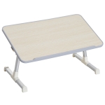 Homcom Table de Lit Hauteur Réglable en Métal Beige 54 x 30 x 32 cm