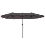 Outsunny Ombrellone Parasole da Giardino Esterno Tessuto Poliestere Grigio