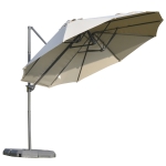 Outsunny Ombrellone Doppio in Acciaio e Poliestere Anti-UV Impermeabile Marrone 270x460x250cm