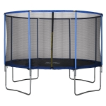 HOMCOM Tappeto Elastico per Bambini e Adulti con Rete e Bordo Imbottito Φ366x269cm - Blu/Nero