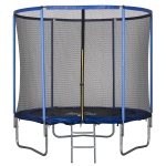 HOMCOM Tappeto Elastico per Bambini e Adulti con Rete e Bordo Imbottito Φ244x240cm - Blu/Nero