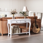 HomCom, consola pentru hol, 100x33x76 cm, alba
