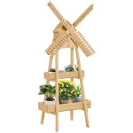 Outsunny Fioriera in Legno Verticale da Esterno o Balcone con Mulino