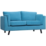 HOMCOM Canapea cu 2 locuri , moderna si economisitoare de spatiu, din material textil cu efect de catifea, 170x90x85 cm, albastru