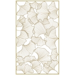 HOMCOM Decor de perete metalic 3D, decoratiune de perete aurie cu cadru dreptunghiular si frunze de ginkgo, 50 x 85 cm