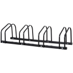 HOMCOM Suport de parcare pentru 4 biciclete din otel, 110x33x27 cm, negru
