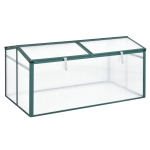 Outsunny Sera de gradina din policarbonat si aluminiu cu acoperis reglabil, 130 x 70 x 61cm, verde si transparenta