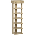 HOMCOM Mobile Scarpiera per Ingresso in Legno, con Ripiano Porta Oggetti, 32x30x104cm, Rovere