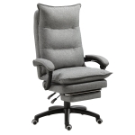 Vinsetto Bürostuhl Chefsessel mit Massagefunktion, Gaming Stuhl, höhenverstellbarer, ergonomischer Drehstuhl, Massage Sessel, Nylon, Grau, 70 x 62 x 120-130 cm