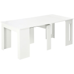 HOMCOM Masa de sufragerie pliabila max 6 persoane pentru spatii limitate, PAL si otel, 180x85x75 cm, alb