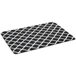 HOMCOM Teppich mit Anti-Rutsch Unterseite Moderner Teppich trendiges Rautenmuster pflegeleicht für Wohnzimmer Schlafzimmer Küche geeignet Polyester Schaumstoff Schwarz+Weiß 120 x 170 cm