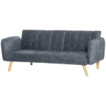 HOMCOM Schlafsofa mit ausfahrbarem Beistelltisch 183 x 87 x 75cm Dunkelgrau
