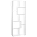 HOMCOM 8-Tier Freestanding Bookcase w/ Melamine Surface Anti-Tipping Foot Pads Home Display Storage Grid Stand Bedroom Living Room Furniture Modern Style - White