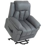 HOMCOM Elektrischer Fernsehsessel Sessel mit schlaffunktion und liegefunktion Aufstehsessel Relaxsessel Sessel mit Aufstehhilfe, Grau, 96 x 93 x 105 cm