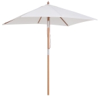 Outsunny Sombrilla Parasol de Jardín 200x150x230 cm Sombrilla Rectangular Inclinable con Doble Techo y Poste Desmontable de Madera para Terraza Patio Crema