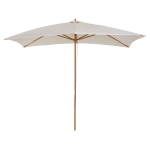 Outsunny Sombrilla Parasol 2x2,95m y Altura 2,55m Jardin Terraza Poliester 180g/m2 y Madera Color Crema