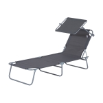Outsunny tumbona plegable gris oxford hierro 187x58x36cm