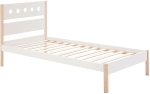Lit enfant avec tête de lit et sommier à lattes inclus pin massif MDF