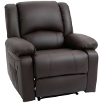 HOMCOM Fotoliu Relax Rabatabil la 135° cu Maner si Buzunare Laterale, 100x89x100cm, Maro