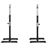 HOMCOM Set 2 Rack Porta Bilanciere in Acciaio, Ganci con Altezza Regolabile, Capacità 110kg, 55x57x105-170cm, Nero