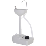 Outsunny Lavabo Portatile da Campeggio con 2 Ruote, Maniglia, Serbatoio Acqua 17L e Serbatoio Sapone 3.5L