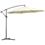 Outsunny Ombrellone Parasole Decentrato da Giardino da Spiaggia Ferro 3M, Beige