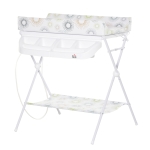 HOMCOM Baby Changing Table 2-IN-1 Diaper Bathing Station Multi-function Nursery Organizer Large Storage Racks for Newborn Infant, White