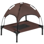 Huisdierenbed met luifel verhoogd hondenbed hondenligbed ademend taft-stof