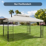 Outsunny Baldachim do metalowego pawilonu ogrodowego 4 x 3, namiot imprezowy, dach, kremowy