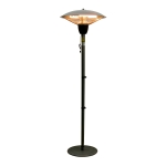 Outsunny Parasol chauffant infrarouge Ø 44 x 195 cm chauffage radiant sur pied 1500 W métal gris