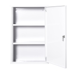 kleankin 24''x16'' Steel Wall Mount Medicine Cabinet 3 Tier First Aid Kit Home Emergency Box for Bathroom Kitchen, Lockable with 2 Keys
