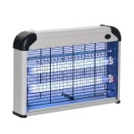 Outsunny Elettroinsetticida da Esterno e Interno con Lampada Antizanzare LED per 60m², Zanzariera Elettrica 20W Argento