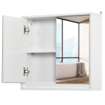 HOMCOM Spiegelschrank mit 2 Spiegeln 2 Regale Weiß